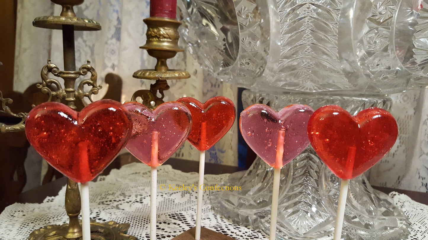 Valentine's Heart Clear Toy Candy, Barley Lollipops