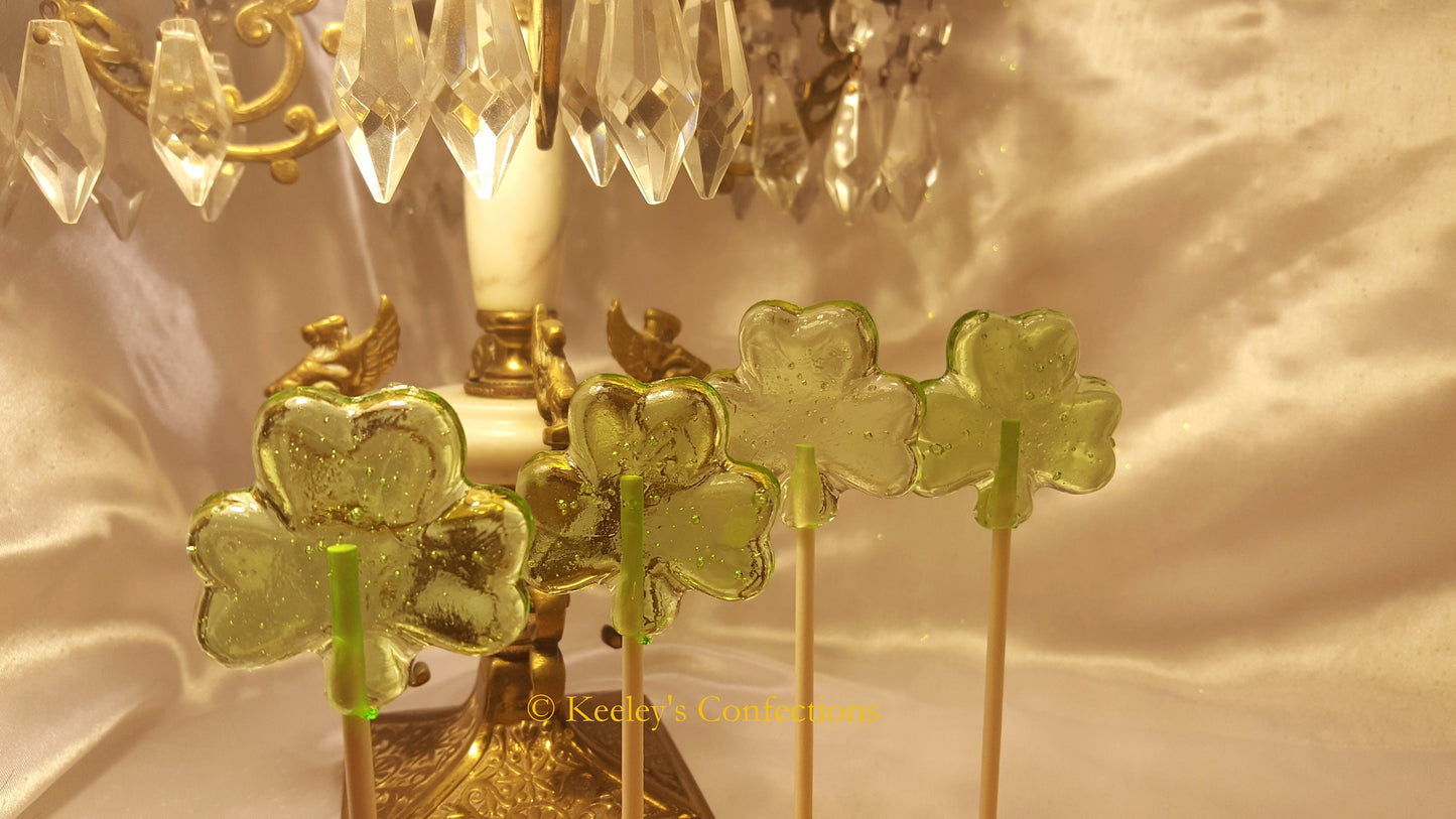 Saint Patrick's Day Clear Toy Candy, Barley Lollipops Irish Shamrock