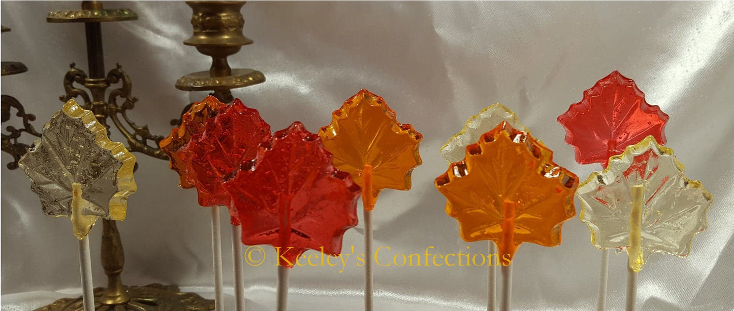 Maple Leaf Clear Toy Candy, Barley Lollipops
