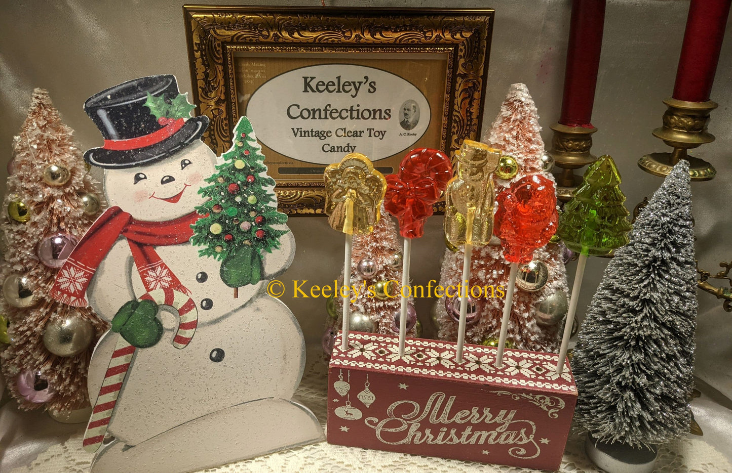 Christmas Clear Toy Candy, Barley Lollipops