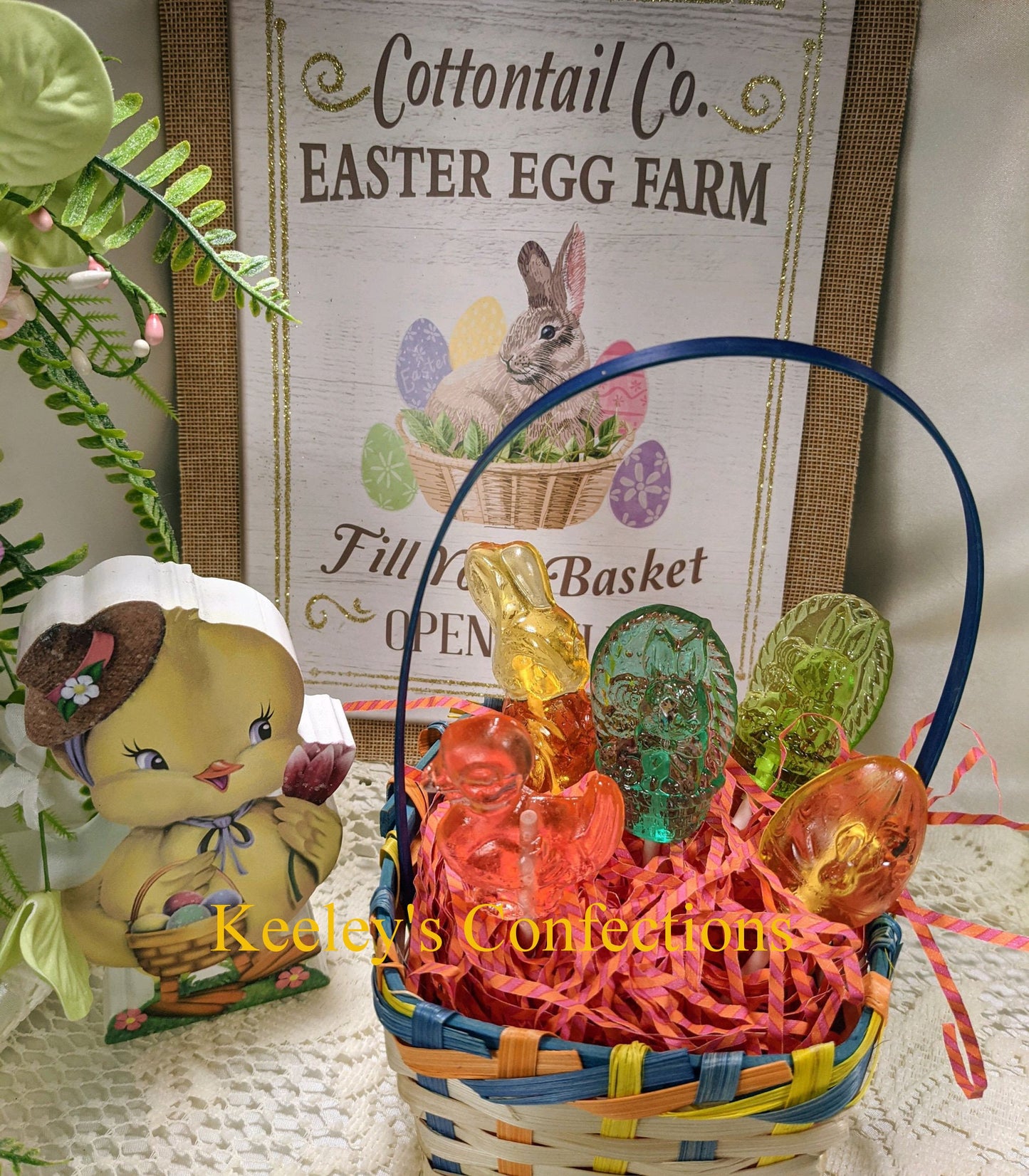 Easter Clear Toy Candy, Barley Lollipops