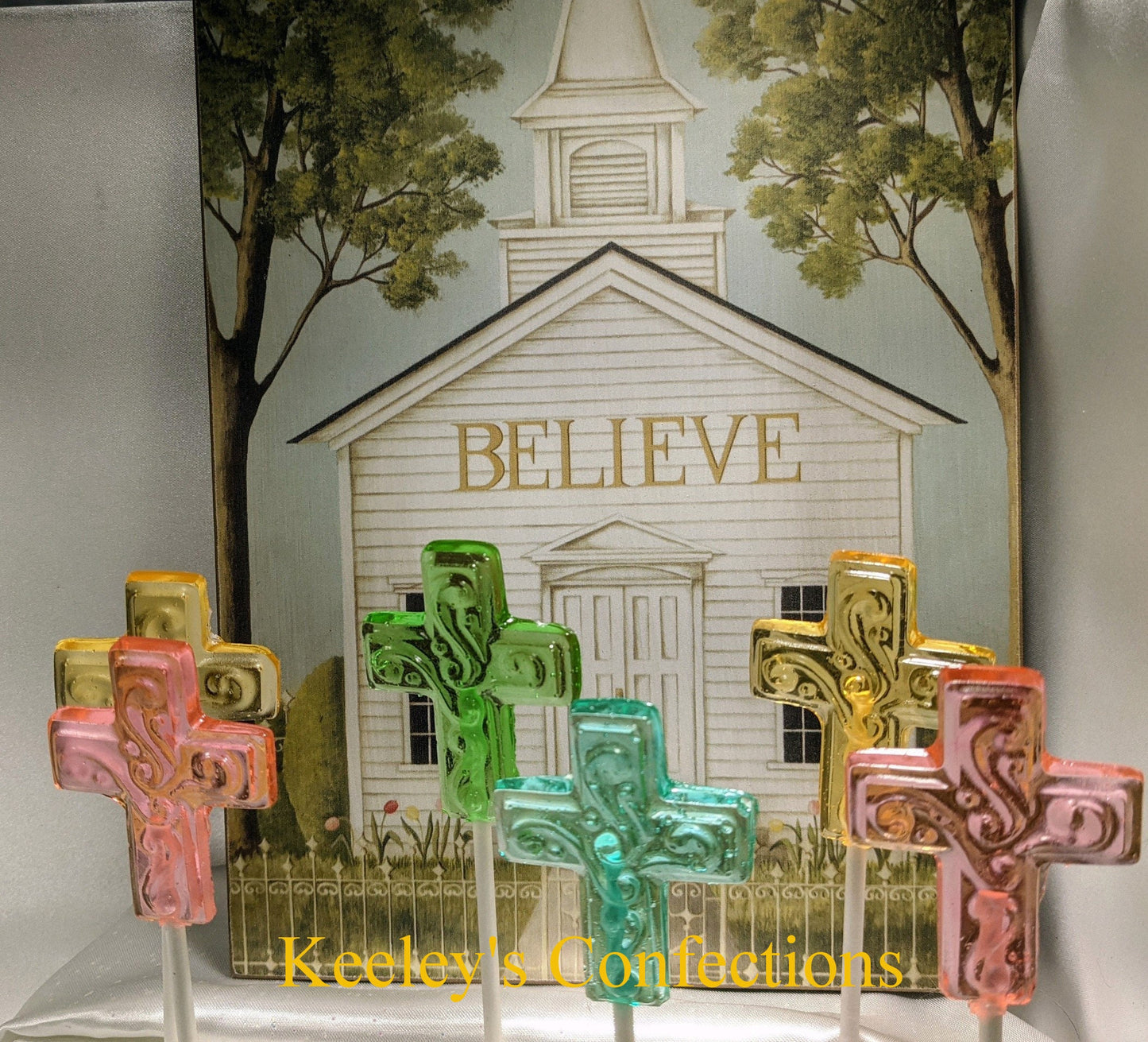 Easter Clear Toy Candy Cross Lollipops