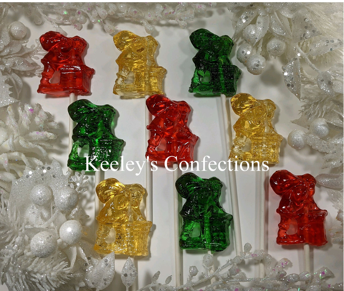Vintage Clear Toy Candy, Barley Lollipops - 9 Count Yes, Virginia, there is a Santa Collection