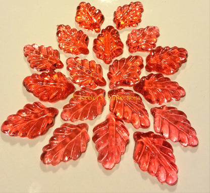 Cinnamon Leaves Bite Sized Clear Toy Candy Edible Hard Candy Cupcake Topper, Cake Decor, Party Favor - 48 Pieces