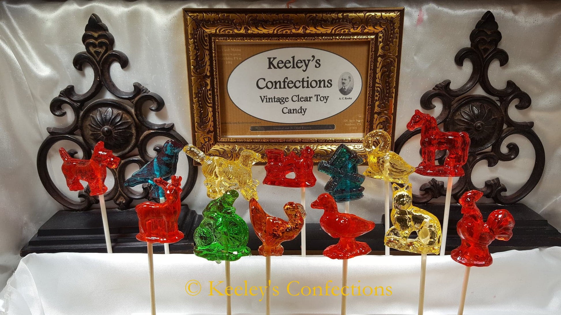 Vintage Clear Toy Candy, Barley Lollipops - 13 Count