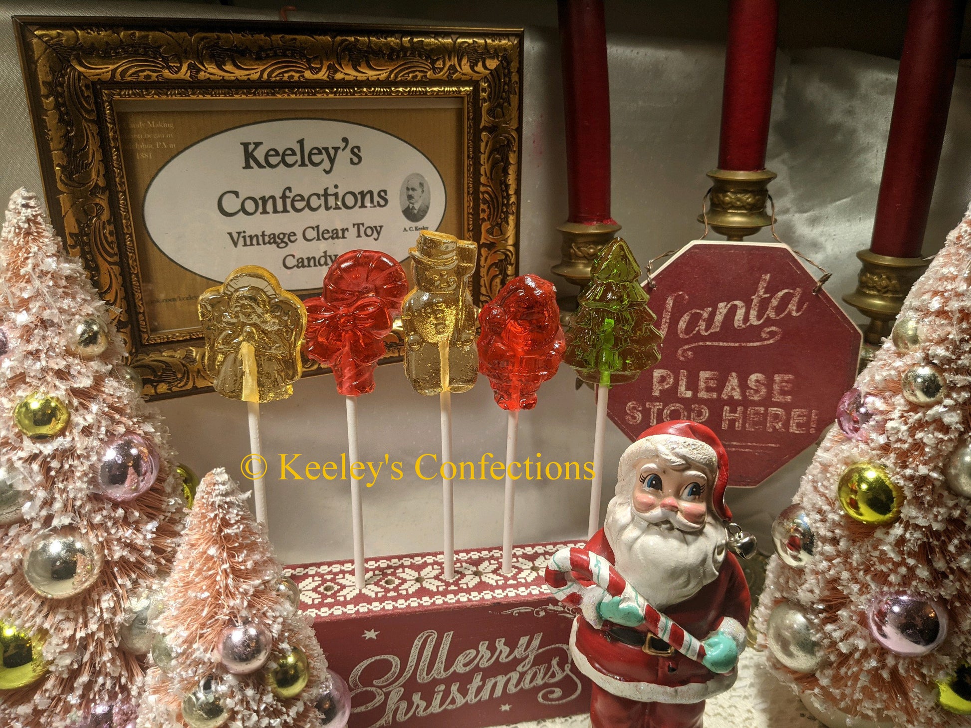 Christmas Clear Toy Candy, Barley Lollipops