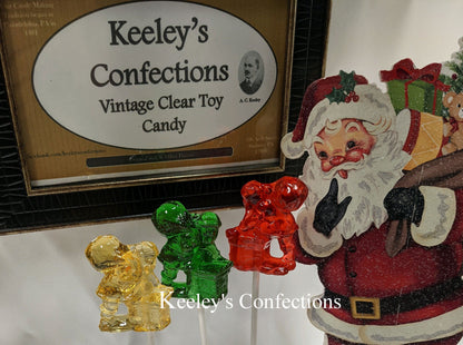 Vintage Clear Toy Candy, Barley Lollipops - 9 Count Yes, Virginia, there is a Santa Collection