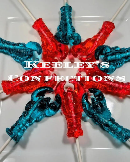 Vintage Clear Toy Candy, Barley Candy Long Beach Lobster Collection - 10 Count