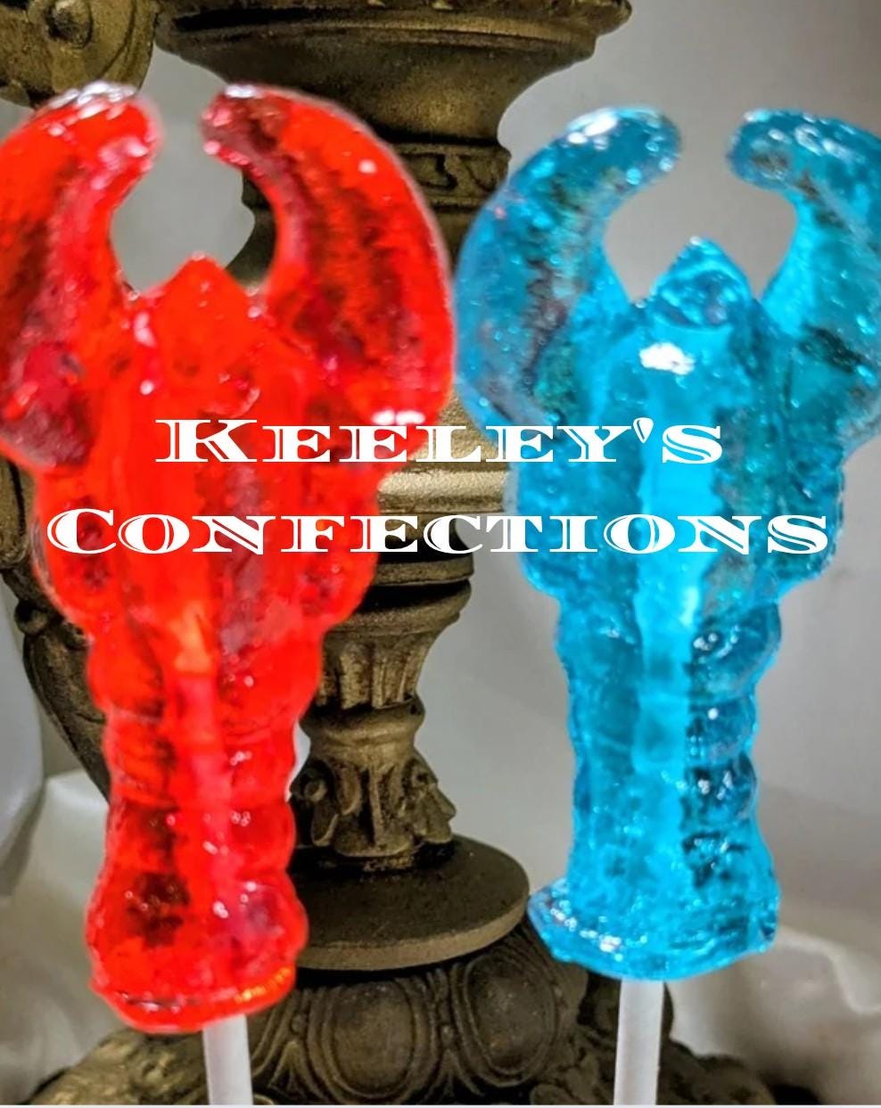 Vintage Clear Toy Candy, Barley Candy Long Beach Lobster Collection - 10 Count